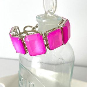 Ann Taylor Hot Pink Chunky Glass Bracelet
